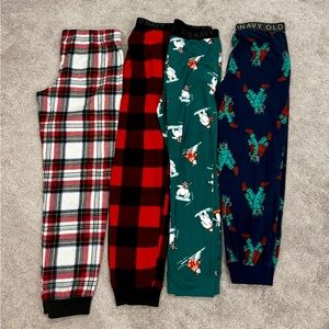 Old Navy Kids Pajama Bottoms bundle- Plaid, Buffalo Check, Green, Navy